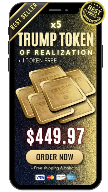 Trump Token Of Realization bundle artwork marked x5 with a $449.97 reference price