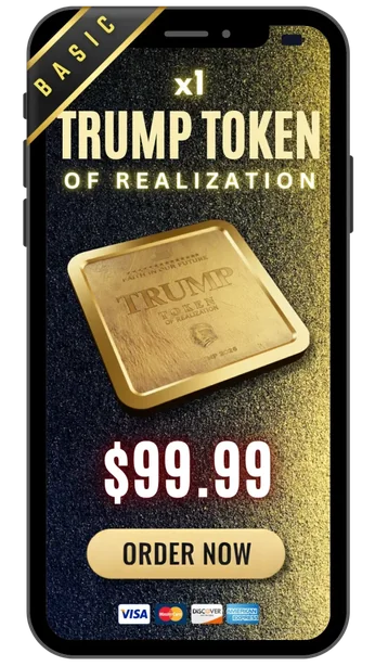 Trump Token Of Realization single-token offer artwork showing a $99.99 reference price